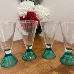 Vintage Luminarc Long Pyramid Glasses – Set of 4 – French Mid-Century 6 oz Glass